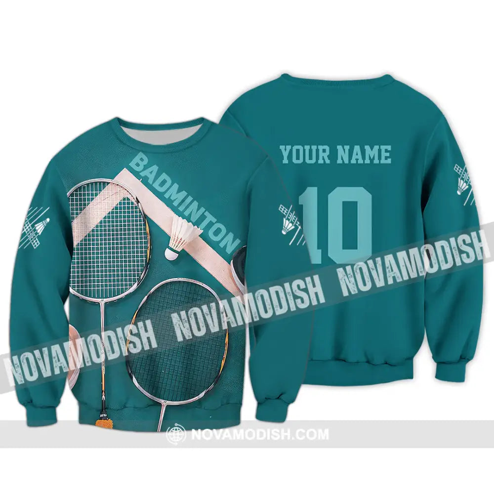 Unisex Shirt - Custom Text Shirt Badminton Shirt Long Sleeve / S T-shirt