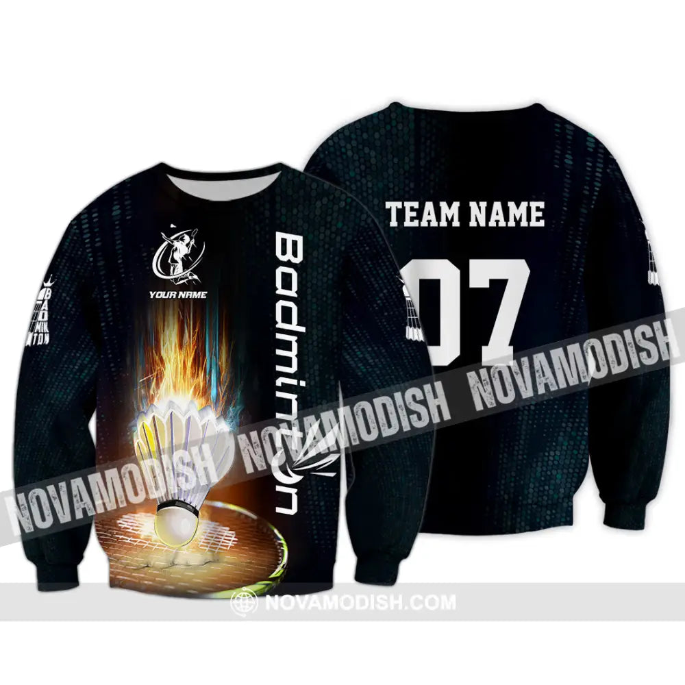 Unisex Shirt - Custom Text Shirt Badminton Shirt Long Sleeve / S T-shirt