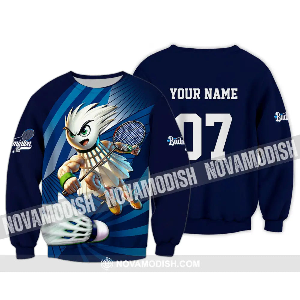 Unisex Shirt - Custom Text Shirt Badminton Shirt Long Sleeve / S T-shirt