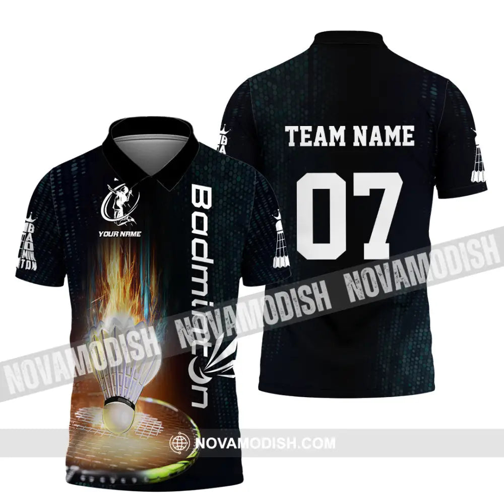 Unisex Shirt - Custom Text Shirt Badminton Shirt Polo Shirt / S T-shirt