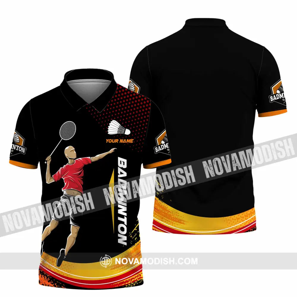 Unisex Shirt - Custom Text Shirt Badminton Polo Shirt / S T-shirt