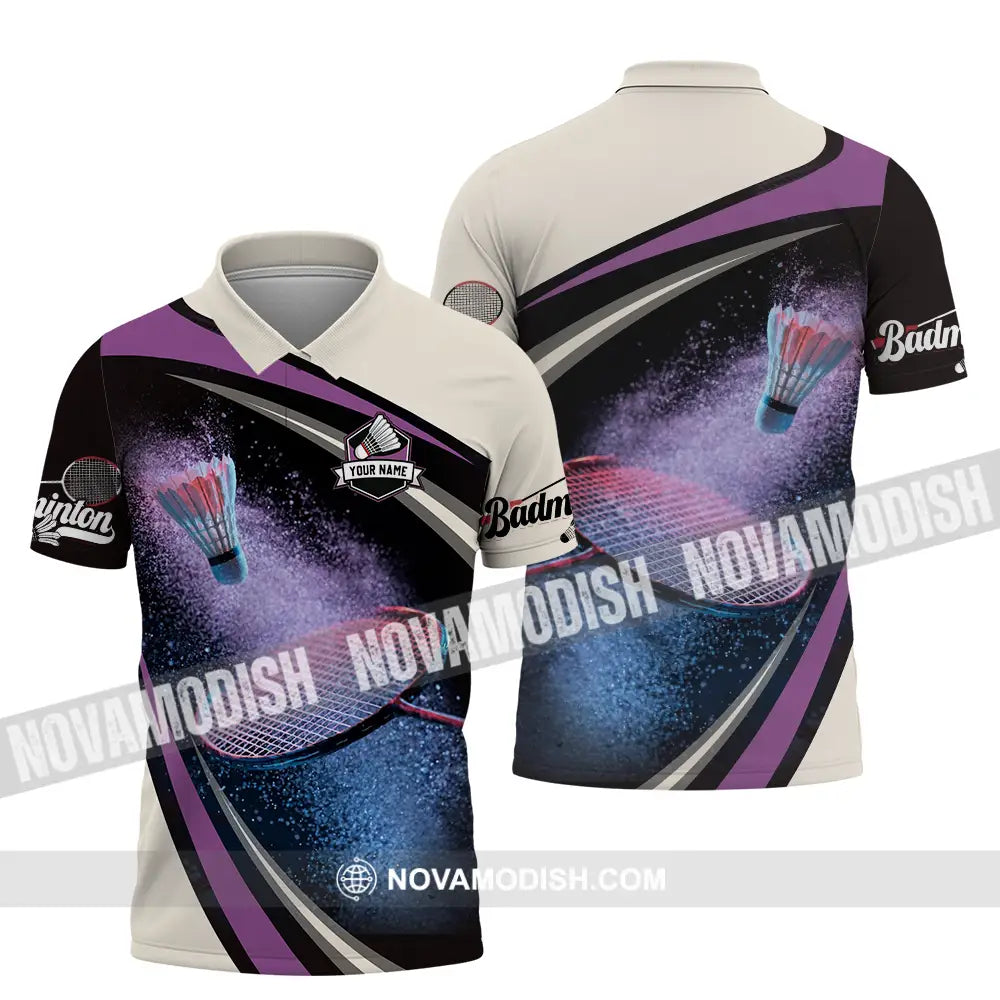 Unisex Shirt - Custom Text Shirt Badminton Polo Shirt / S T-shirt