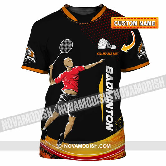 Unisex Shirt - Custom Text Shirt Badminton T-shirt