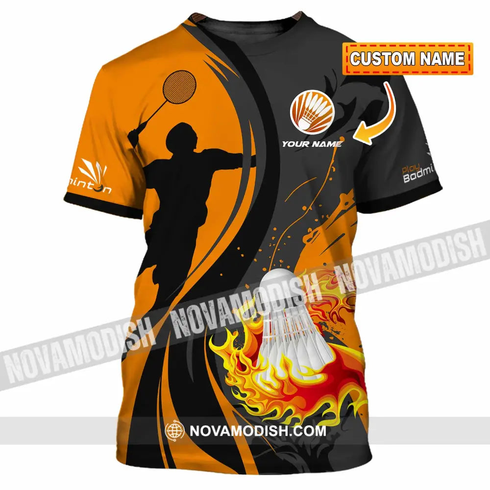 Unisex Shirt - Custom Text Shirt Badminton Shirt T-shirt