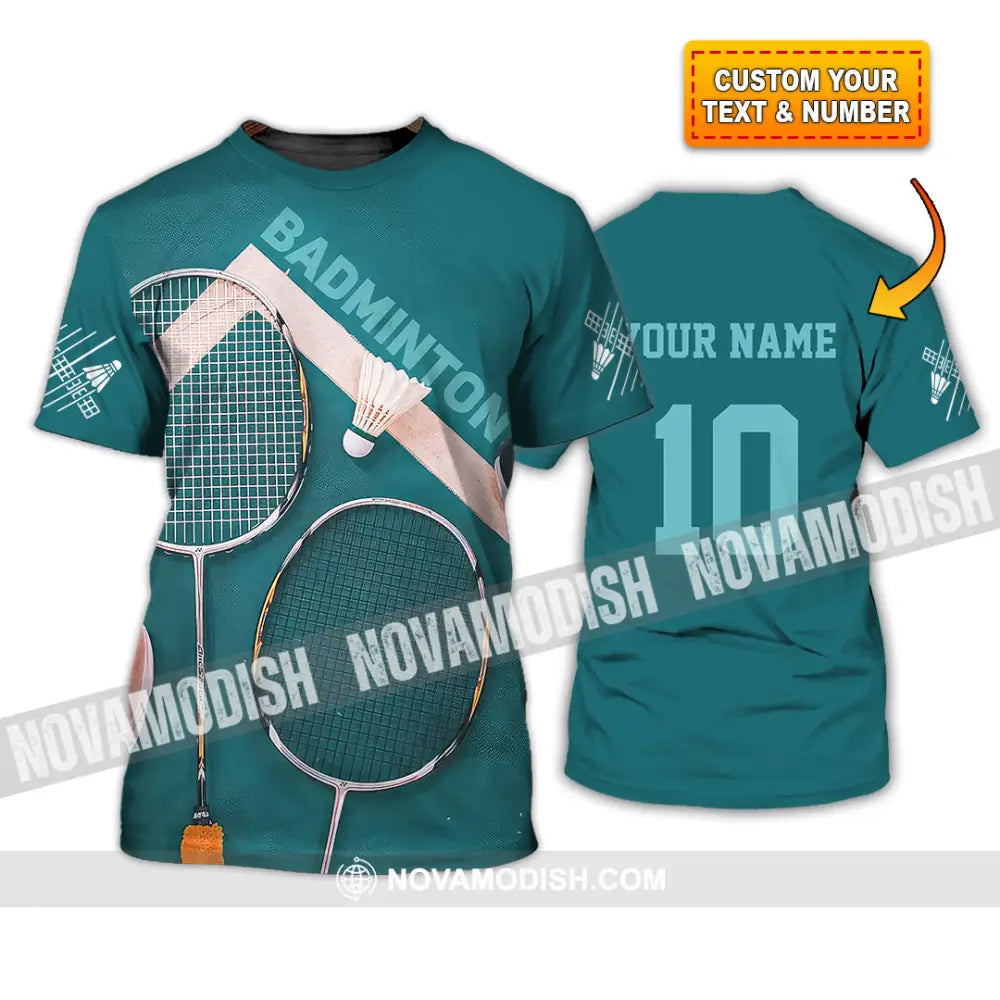 Unisex Shirt - Custom Text Shirt Badminton Shirt T-shirt