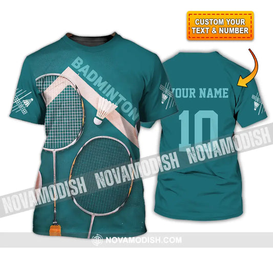 Unisex Shirt - Custom Text Shirt Badminton Shirt T-shirt