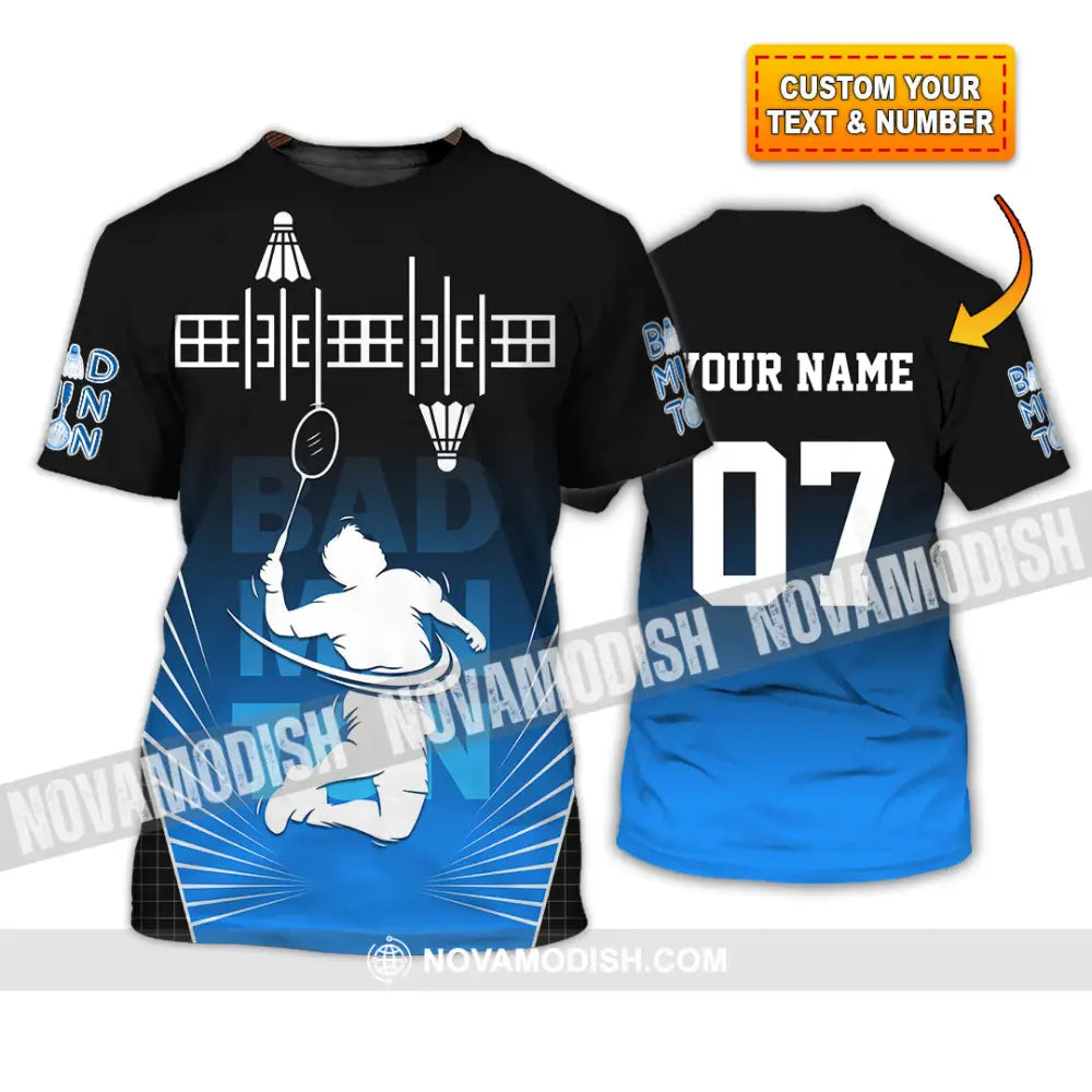 Unisex Shirt - Custom Text Shirt Badminton Shirt T-shirt