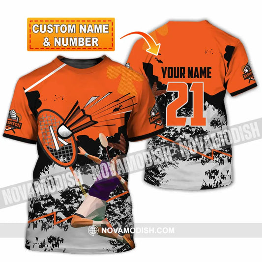 Unisex Shirt - Custom Text Shirt Badminton T-shirt