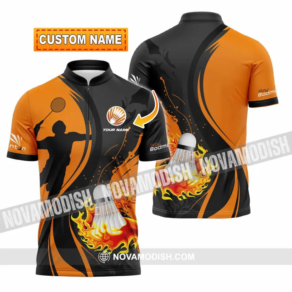 Unisex Shirt - Custom Text Shirt Badminton Shirt T-shirt