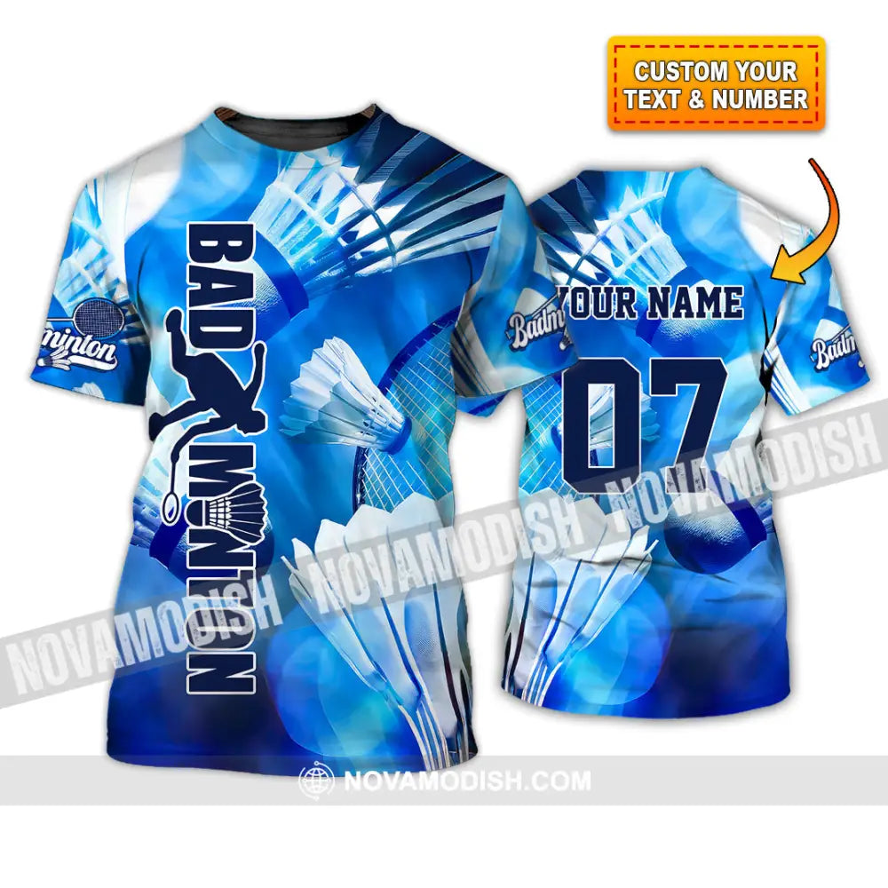 Unisex Shirt - Custom Text Shirt Badminton Shirt T-shirt