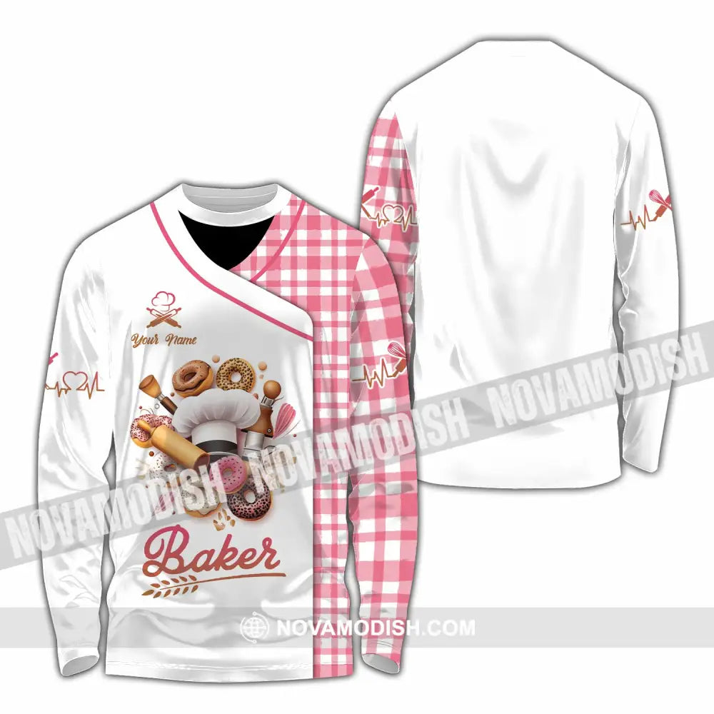 Unisex Shirt - Custom Text Shirt Baker Shirt Long Sleeve Shirt / S T-shirt