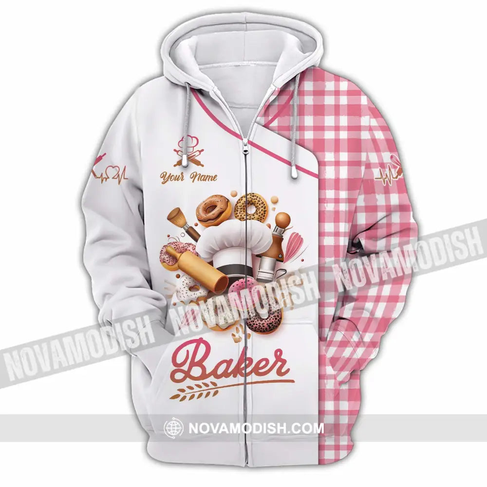 Unisex Shirt - Custom Text Shirt Baker Shirt Zipper Hoodie / S T-shirt