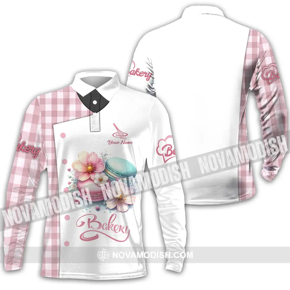Unisex Shirt - Custom Text Shirt Bakery Long Sleeve Polo / S T-shirt