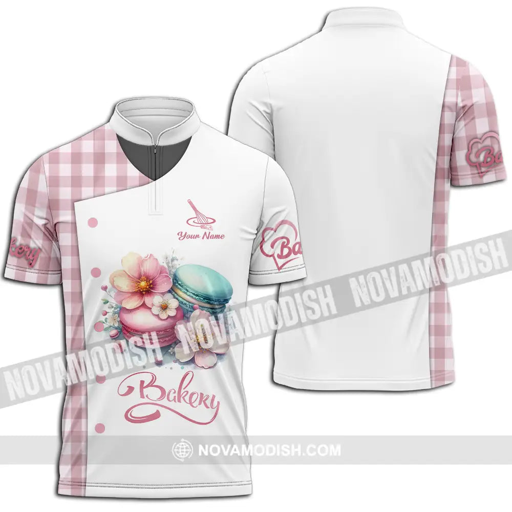 Unisex Shirt - Custom Text Shirt Bakery Zipper Polo Shirt / S T-shirt