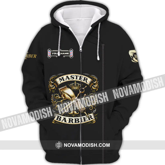 Unisex Shirt - Custom Text Shirt Barber Shirt Zipper Hoodie / S T-shirt