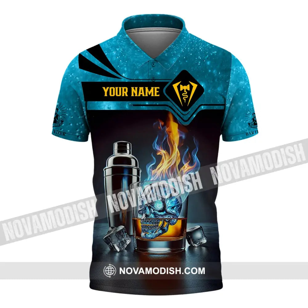 Unisex Shirt - Custom Text Bartender Polo / S T-Shirt