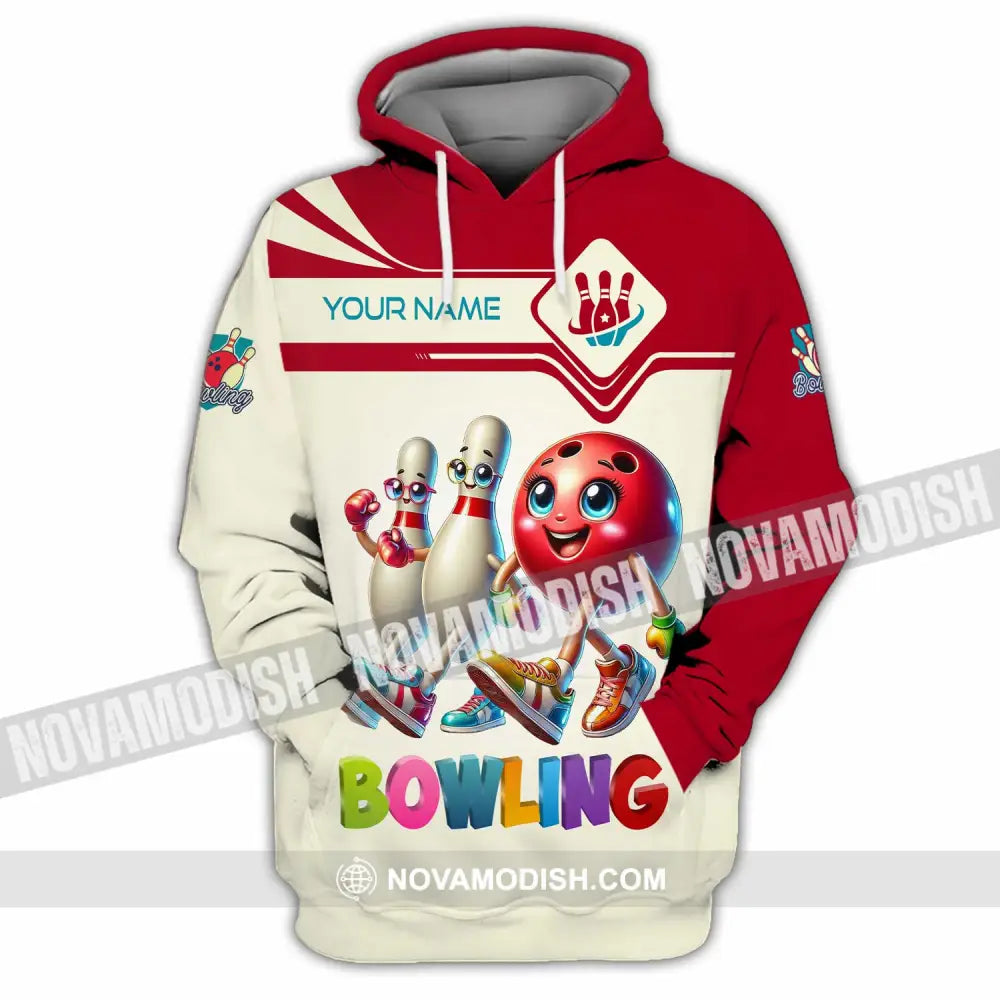 Unisex Shirt - Custom Text Shirt Bowling Cute Shirt Hoodie / S T-shirt
