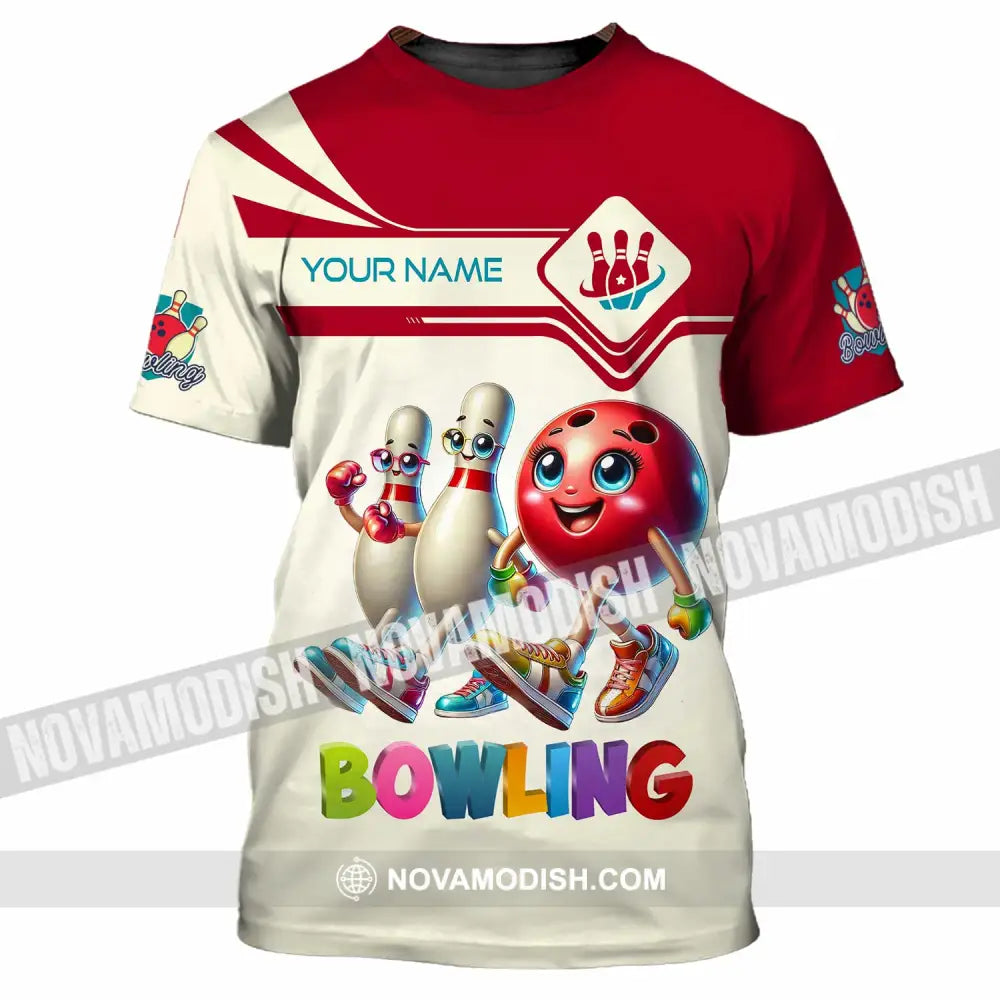 Unisex Shirt - Custom Text Shirt Bowling Cute Shirt T-Shirt / S T-shirt