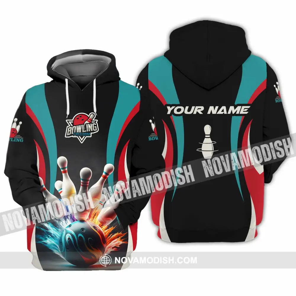 Unisex Shirt - Custom Text Shirt Bowling Freedom Shirt Hoodie / S T-shirt
