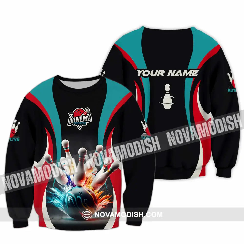 Unisex Shirt - Custom Text Shirt Bowling Freedom Shirt Long Sleeve / S T-shirt