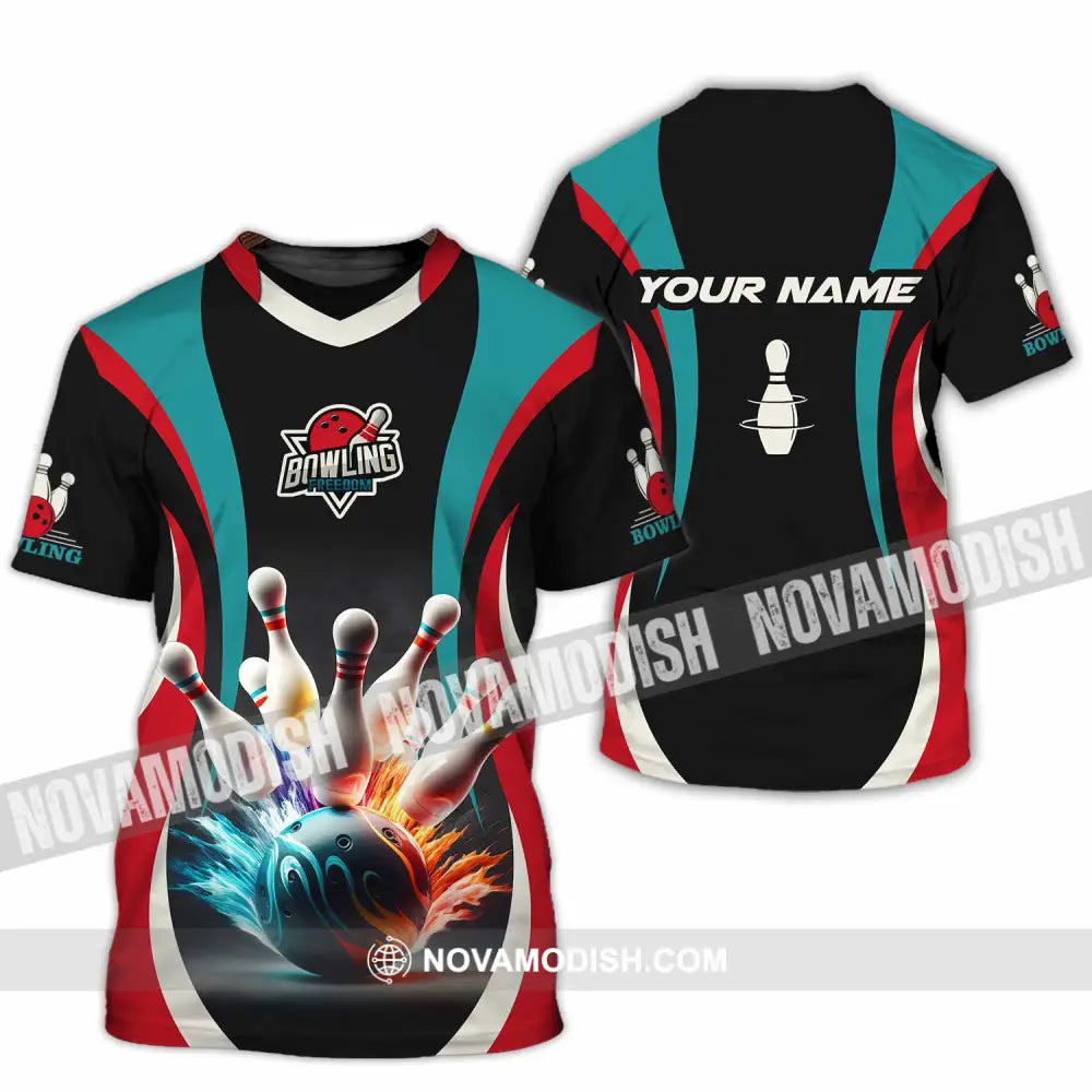 Unisex Shirt - Custom Text Shirt Bowling Freedom Shirt T-Shirt / S T-shirt