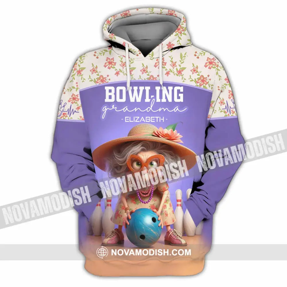 Unisex Shirt - Custom Text Shirt Bowling Grandma Shirt Hoodie / S T-shirt