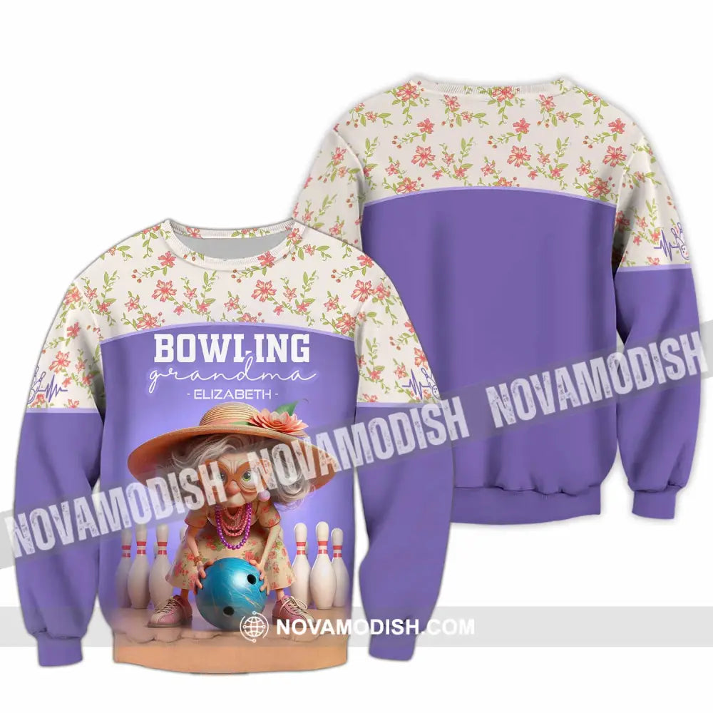 Unisex Shirt - Custom Text Shirt Bowling Grandma Shirt Long Sleeve / S T-shirt