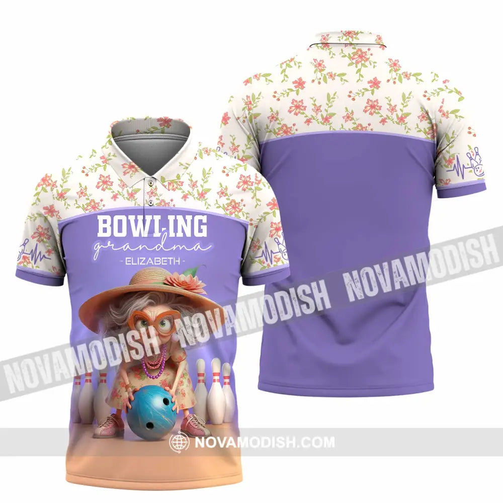 Unisex Shirt - Custom Text Shirt Bowling Grandma Shirt Polo Shirt / S T-shirt