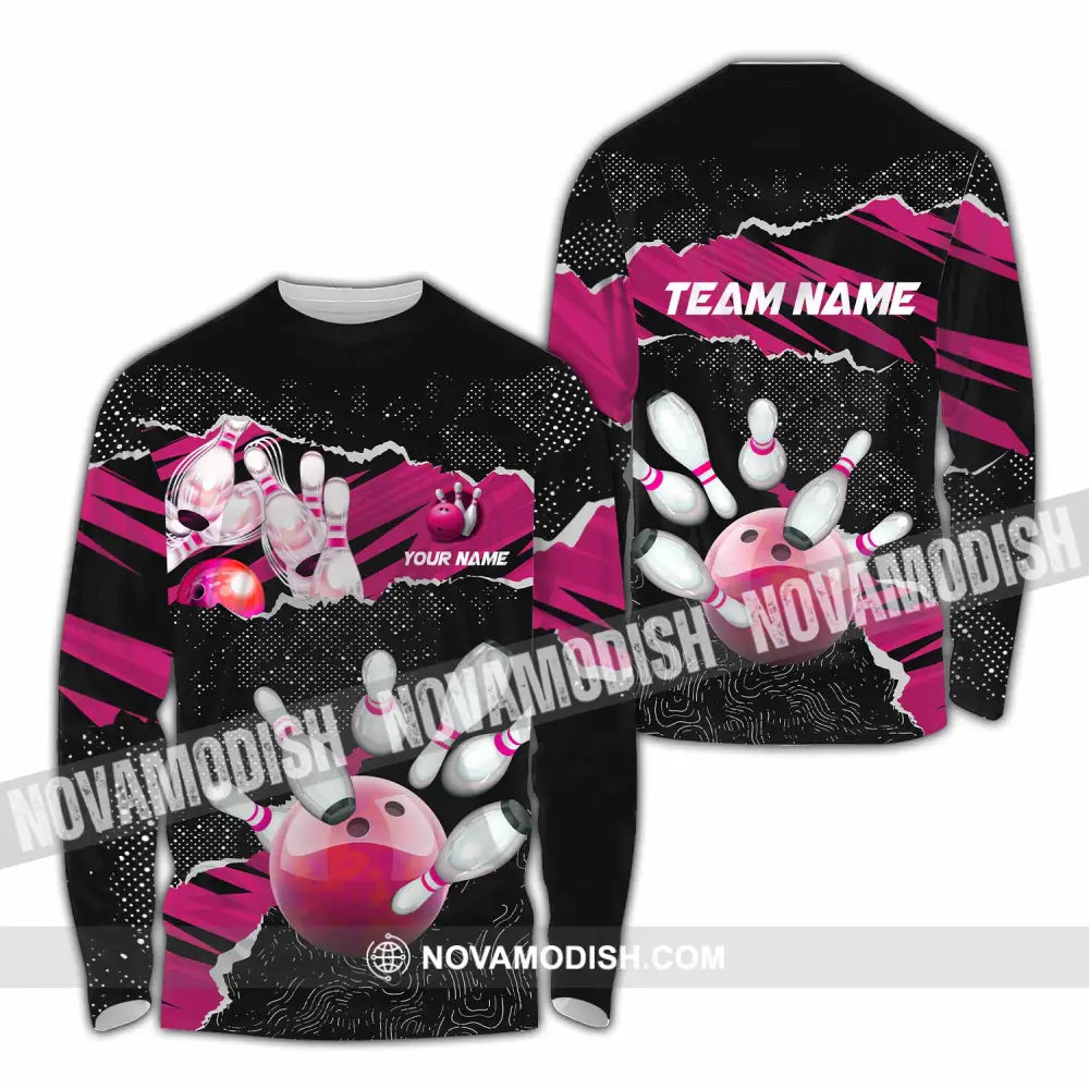 Unisex Shirt - Custom Text Shirt Bowling Shirt Long Sleeve Shirt / S T-shirt