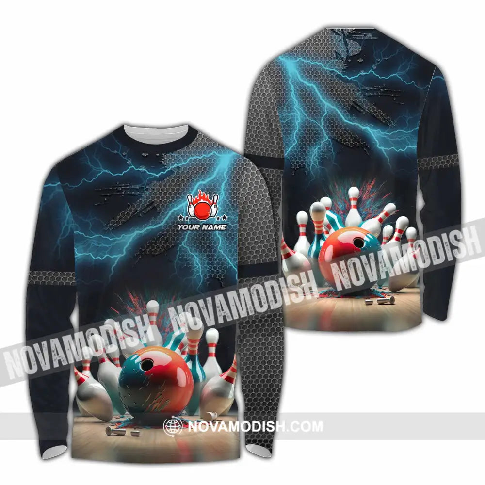 Unisex Shirt - Custom Text Shirt Bowling Shirt Long Sleeve Shirt / S T-shirt