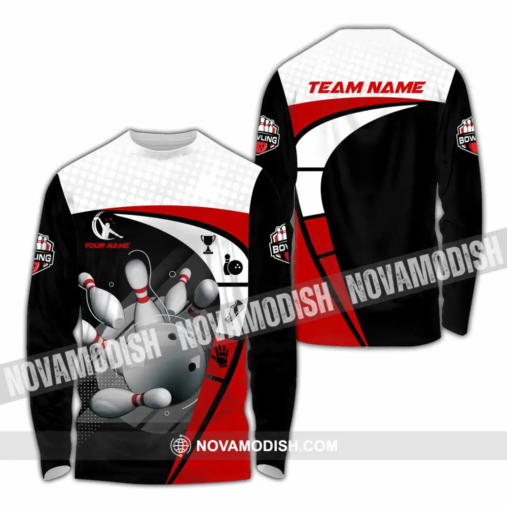 Unisex Shirt - Custom Text Shirt Bowling Shirt Long Sleeve Shirt / S T-shirt