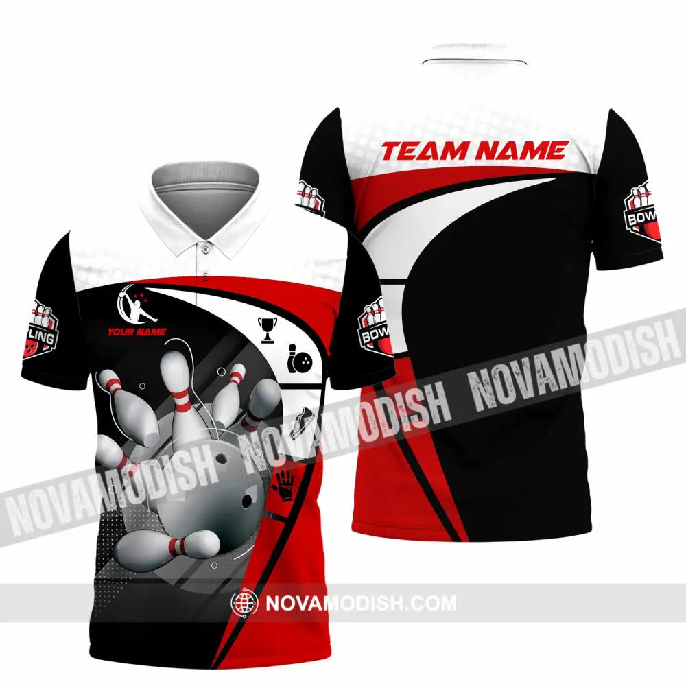Unisex Shirt - Custom Text Shirt Bowling Shirt Polo Shirt / S T-shirt