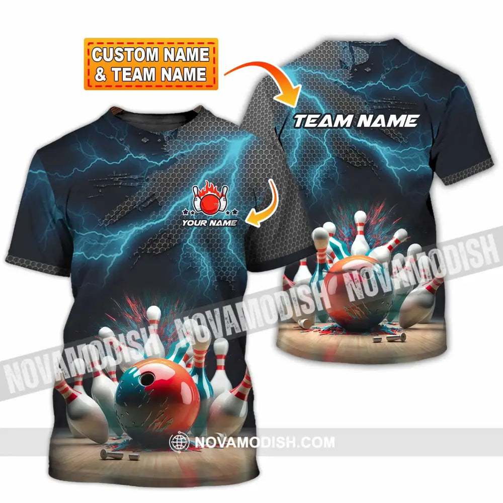 Unisex Shirt - Custom Text Shirt Bowling Shirt T-shirt