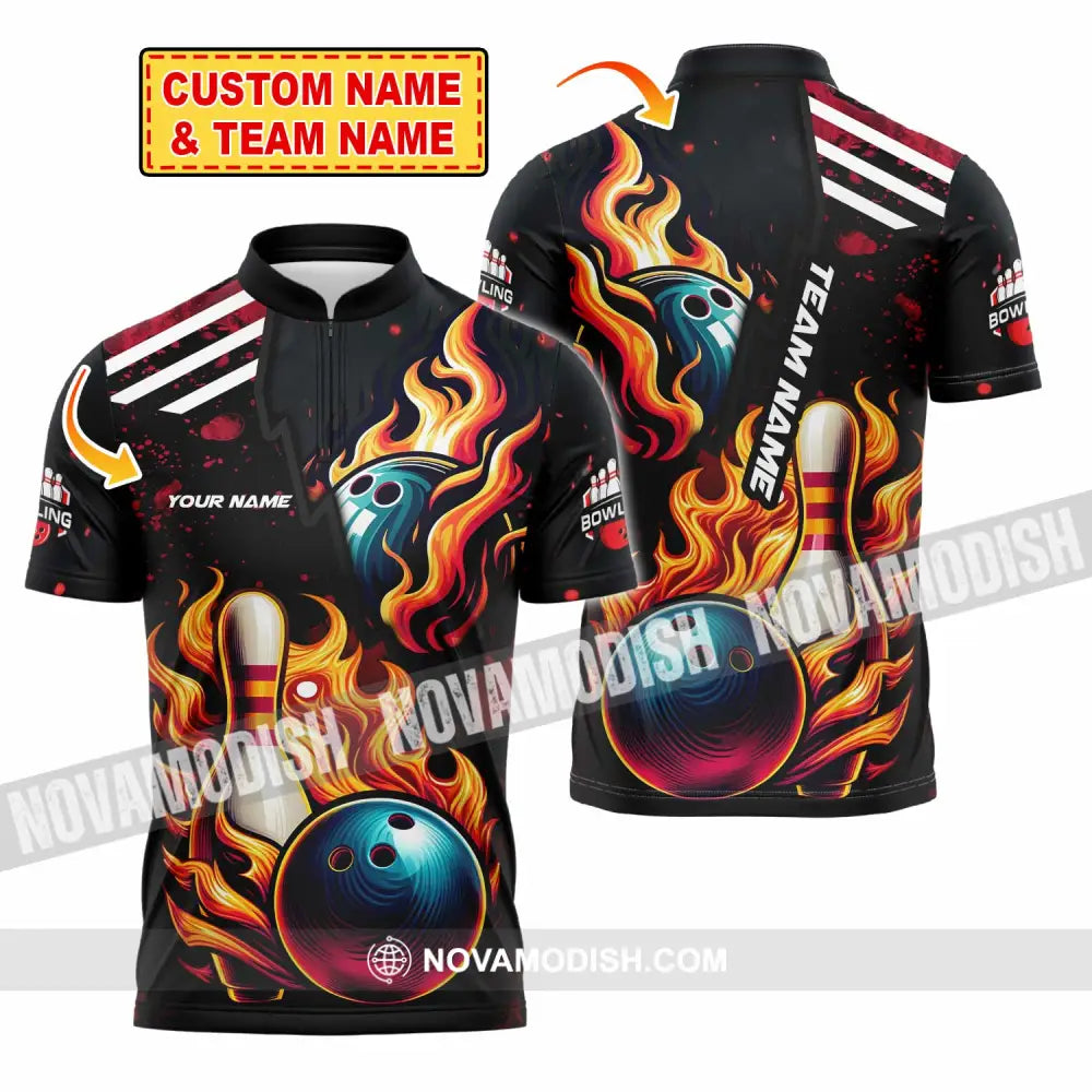 Unisex Shirt - Custom Text Shirt Bowling Shirt T-shirt