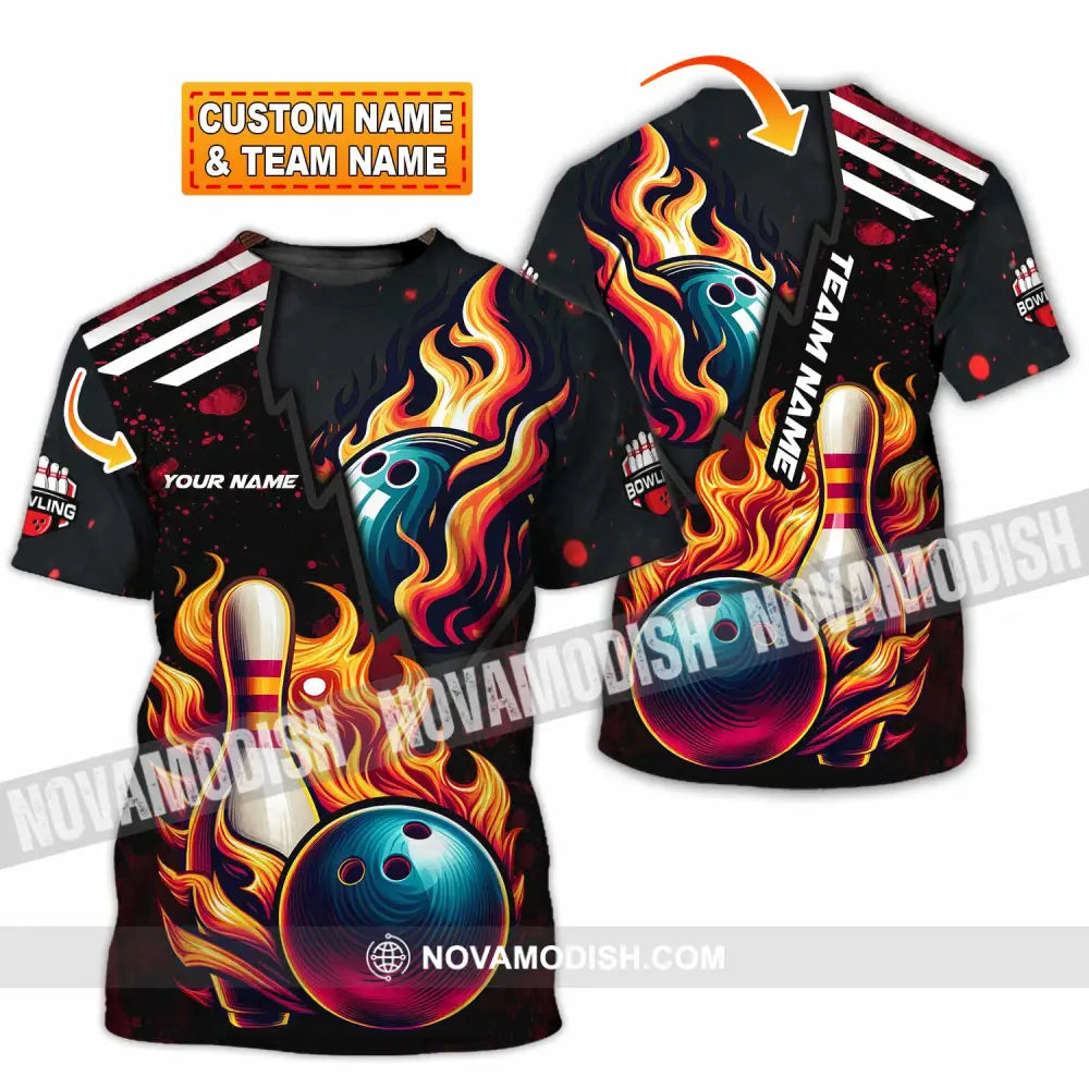 Unisex Shirt - Custom Text Shirt Bowling Shirt T-shirt