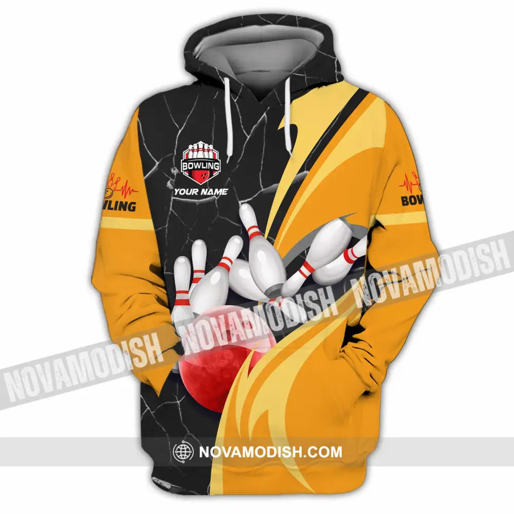 Unisex Shirt - Custom Text Shirt Bowling Shirt Zipper Hoodie / S T-shirt