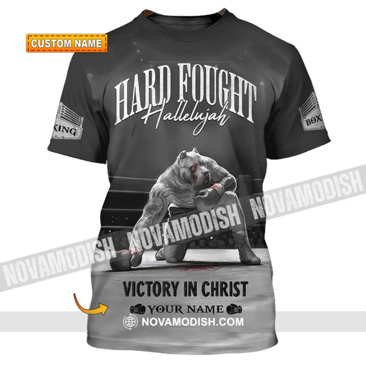 Unisex Shirt - Custom Text Boxing Hard Fought Hallelujah T-Shirt