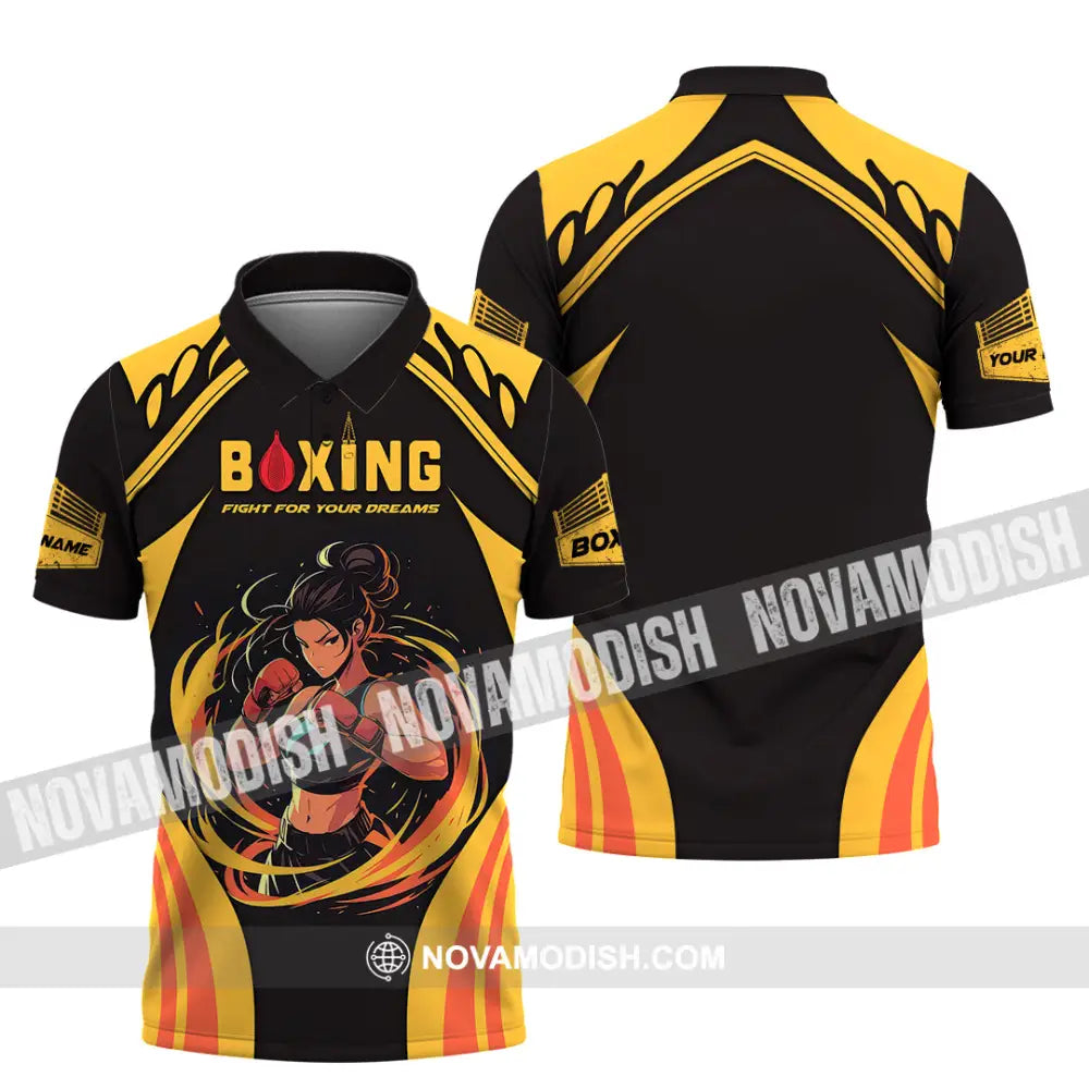 Unisex Shirt - Custom Text Boxing Polo / S T-Shirt