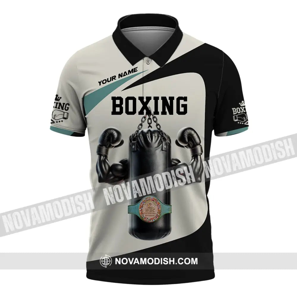 Unisex Shirt - Custom Text Boxing Polo / S T-Shirt