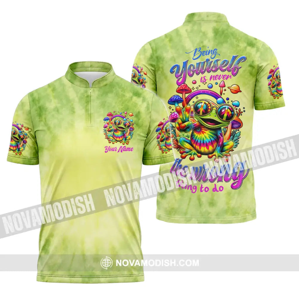 Unisex Shirt - Custom Text Shirt Bring Yourself Is Never The Wrong Thing To Do Hippie Shirt Zipper Polo Shirt / S