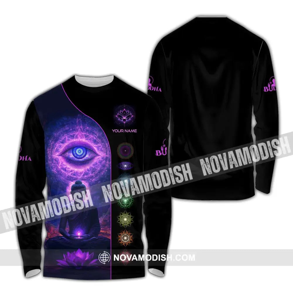 Unisex Shirt - Custom Text Buddha Long Sleeve / S T-Shirt