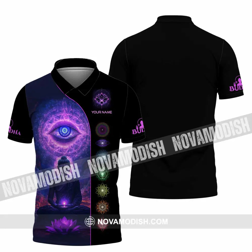 Unisex Shirt - Custom Text Buddha Polo / S T-Shirt