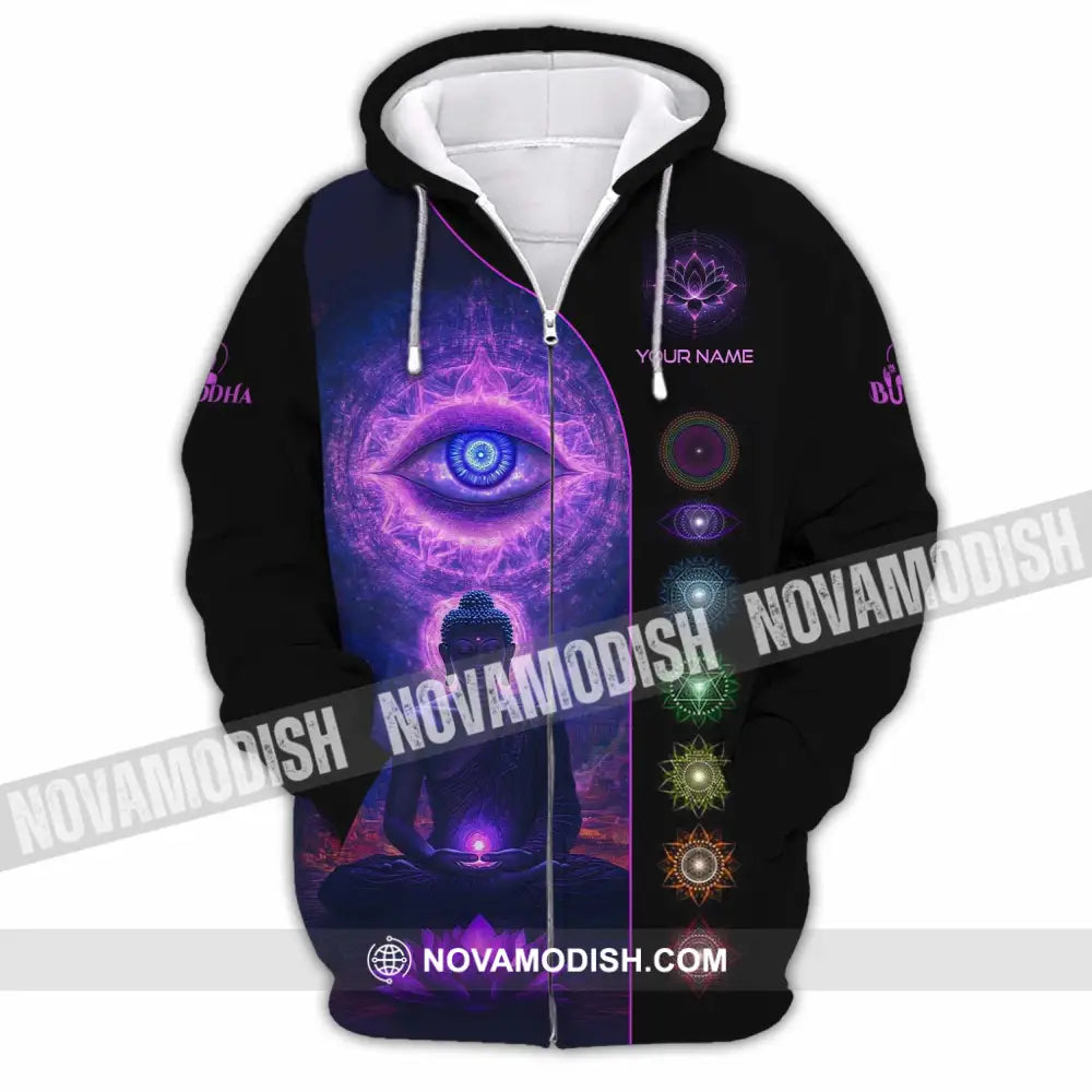 Unisex Shirt - Custom Text Buddha Zipper Hoodie / S T-Shirt