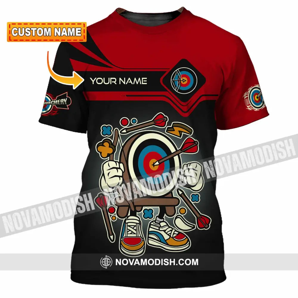 Unisex Shirt - Custom Text Cartoon Archery T-Shirt