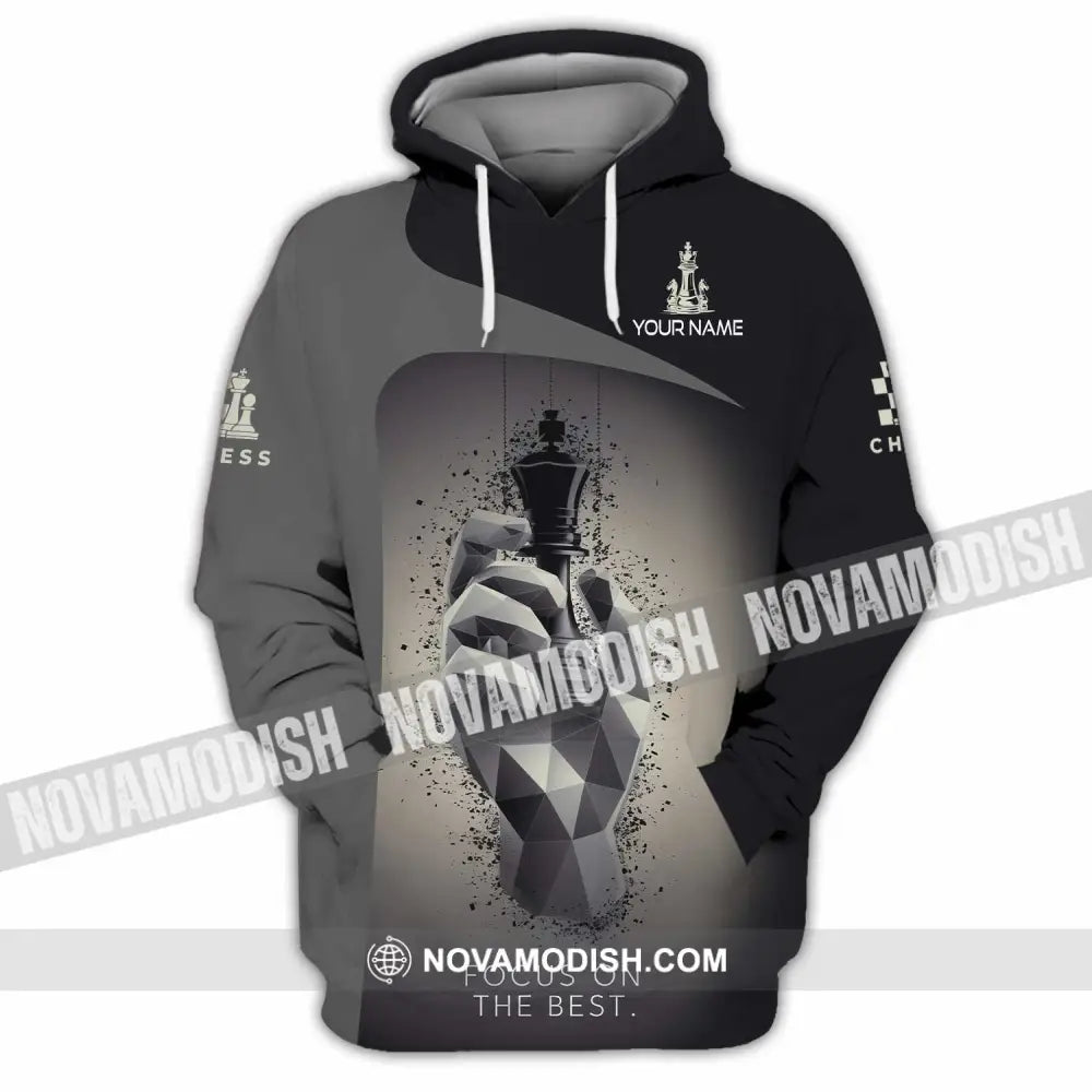 Unisex Shirt - Custom Text Chess Player Focus On The Best Hoodie / S T-Shirt