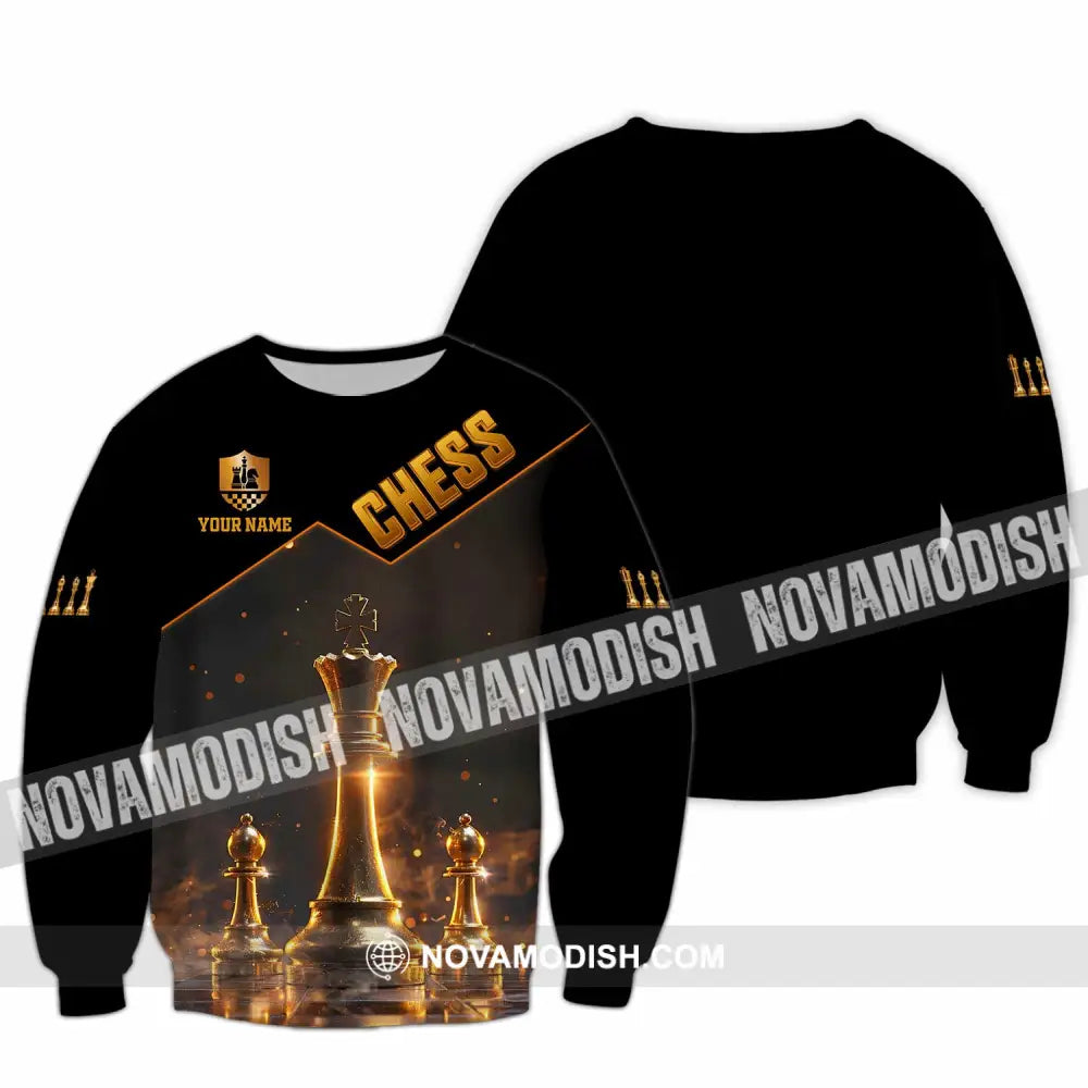 Unisex Shirt - Custom Text Chess Player Long Sleeve / S T-Shirt