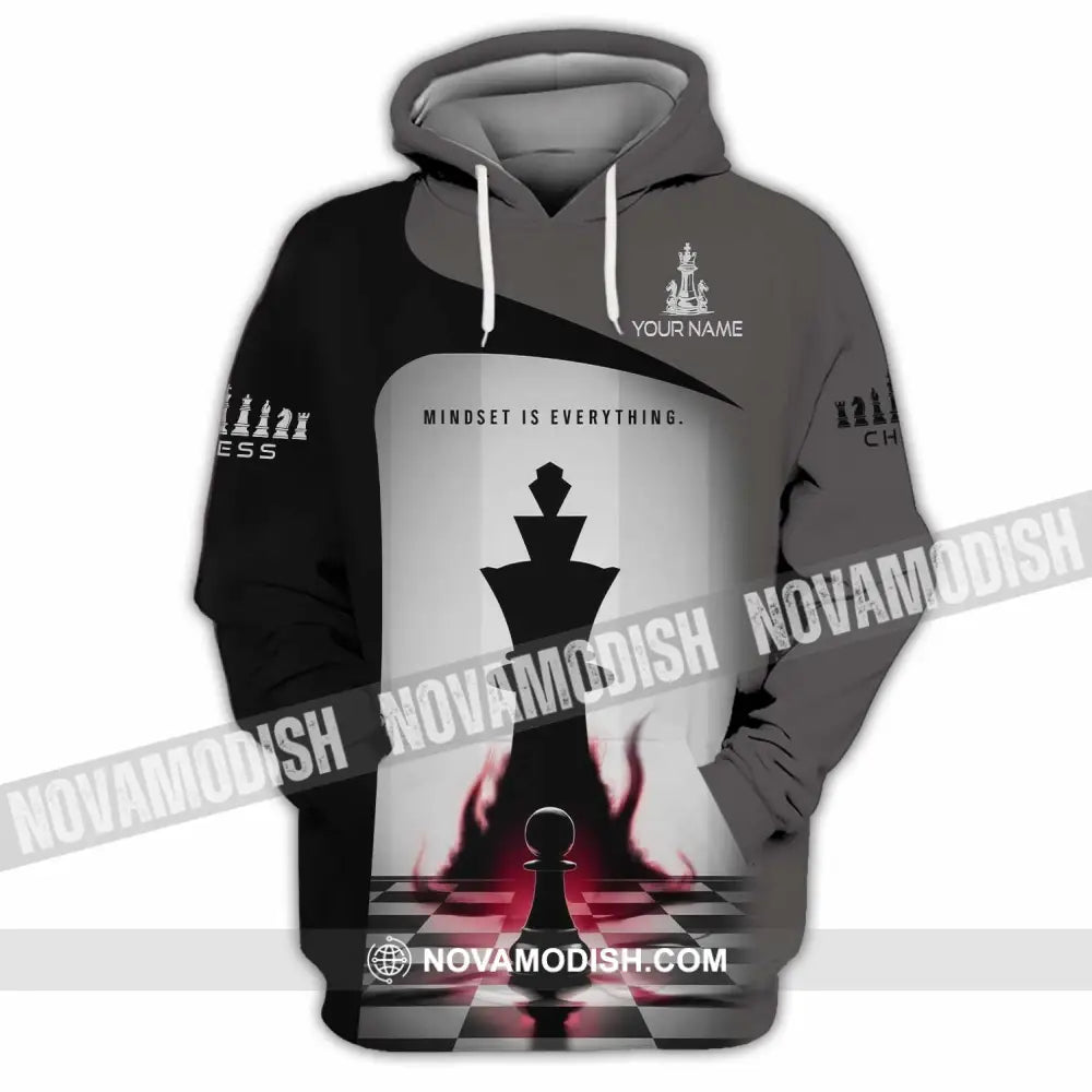 Unisex Shirt - Custom Text Chess Player Mindset Is Everything Hoodie / S T-Shirt