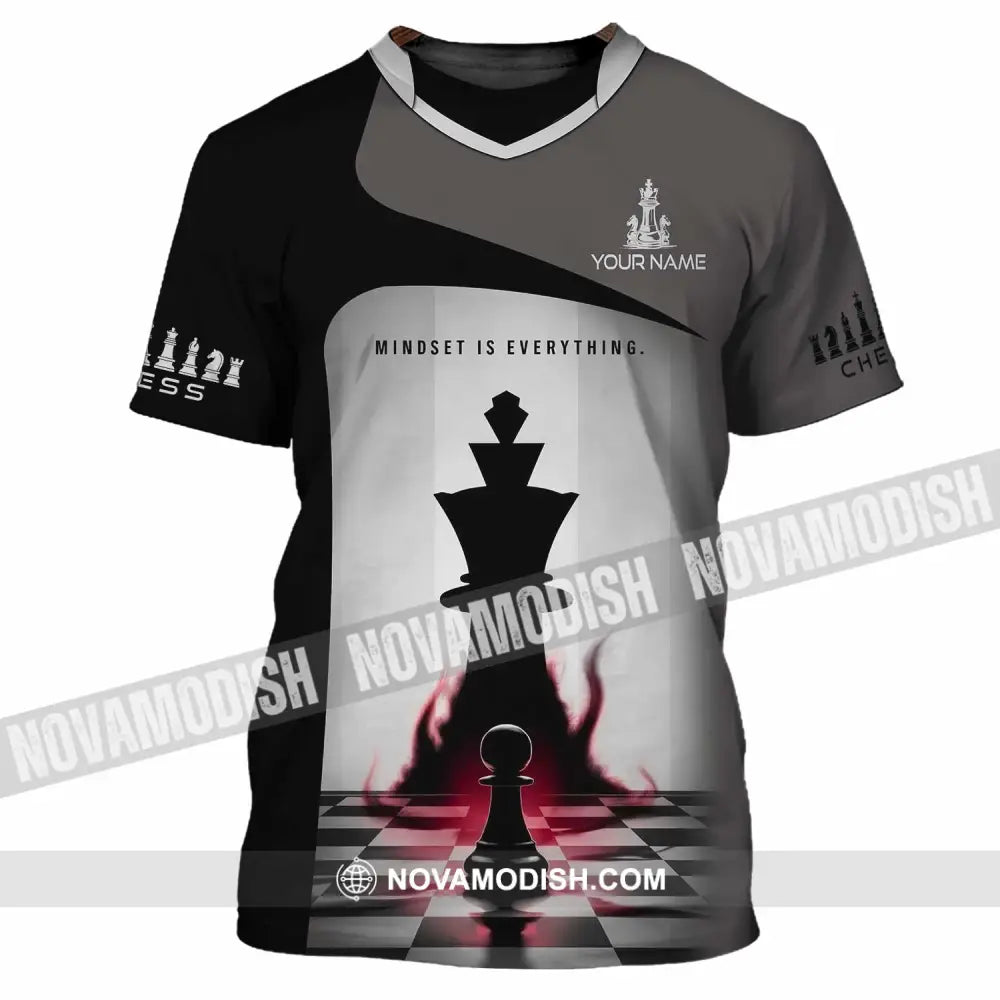 Unisex Shirt - Custom Text Chess Player Mindset Is Everything T-Shirt / S T-Shirt