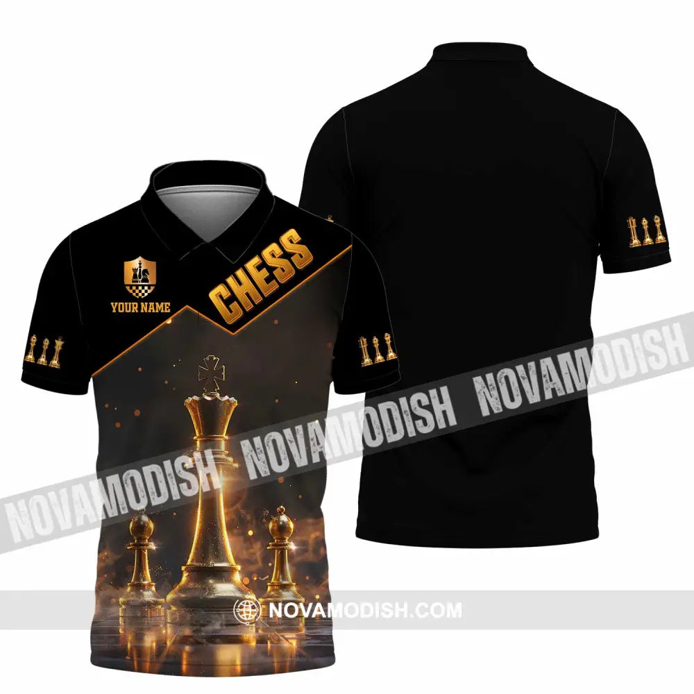 Unisex Shirt - Custom Text Chess Player Polo / S T-Shirt