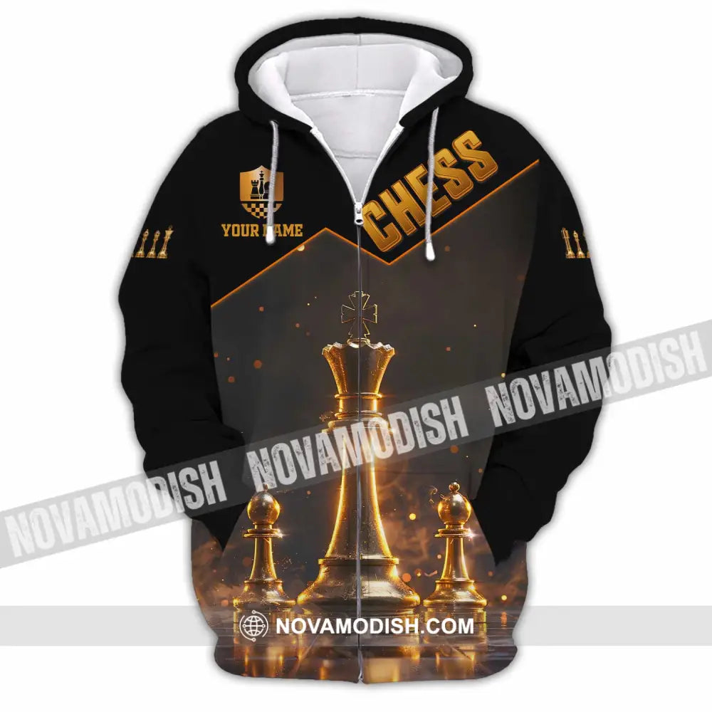 Unisex Shirt - Custom Text Chess Player Zipper Hoodie / S T-Shirt